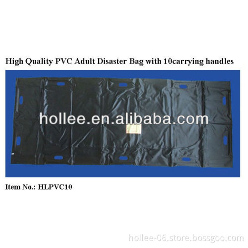 High Quality PVC Adult Disaster body Bag with 10carrying handles